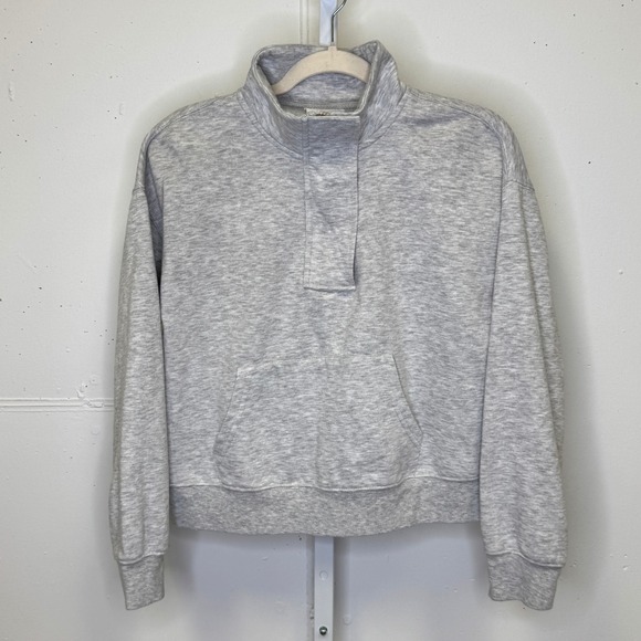 Hippie Rose Tops - Hippie Rose Heather Gray Quarter Snap Mock Neck Sweatshirt‎ Medium Athleisure